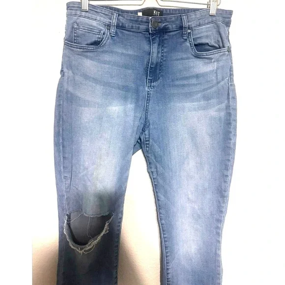 Kut From the Kloth Women's Denim Jeans Size 14 Distressed knee - Picture 3 of 5